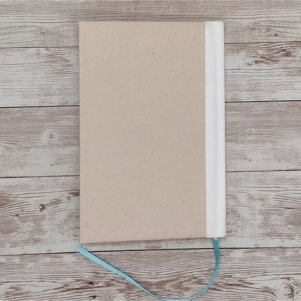 Beige Vintage Book Journal, Blank Book Journal, Recycled Journal